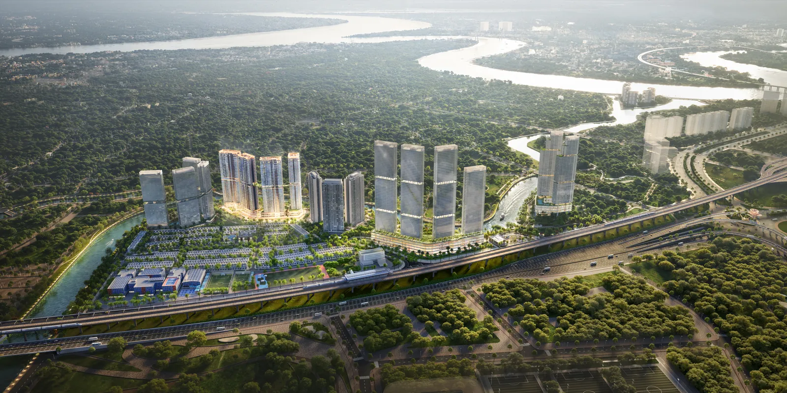 Phối cảnh Palm River nhìn từ trên cao